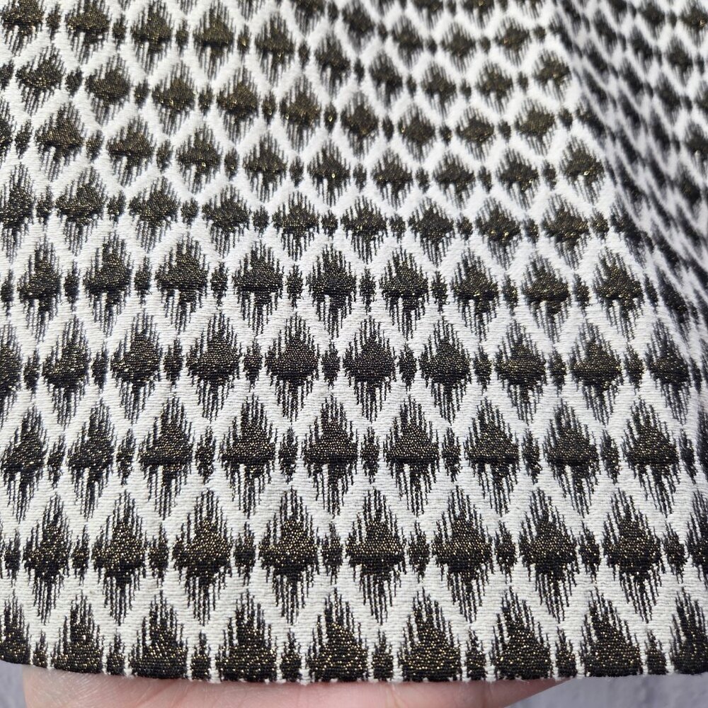 Loft Outlet 4 Petite Metallic Gold Jacquard Print Casual Holiday Career Skirt - Picture 4 of 7